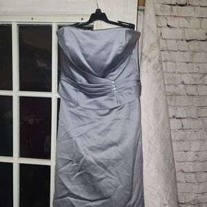 Chic Strapless Silver Dress